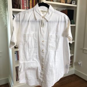 Madewell White Cotton Courier Shirt - Size S